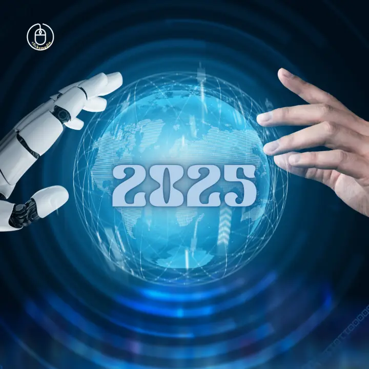 A sleek, modern robot showcases the technological progress anticipated in 2025, highlighting the era of artificial  intelligence.